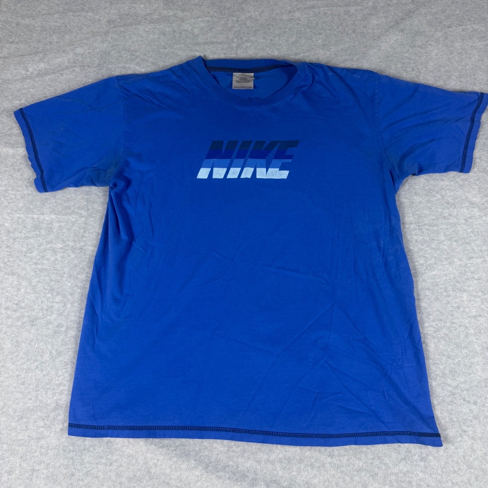Nike Graphic Logo T Shirt Mens XL Blue Sportswear Y2K Short Sleeve Tee
